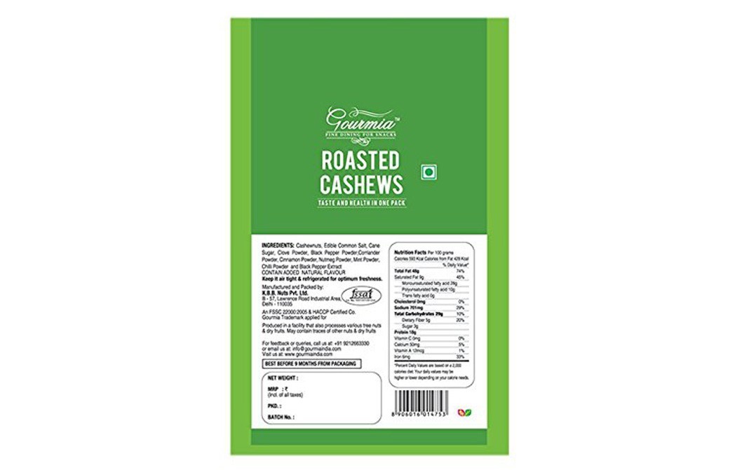 Gourmia Roasted Cashews Tangy Masala   Pack  200 grams